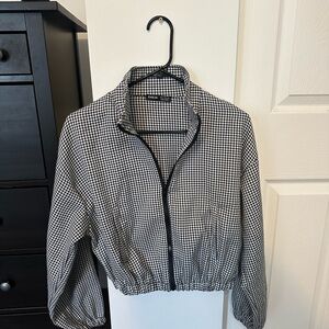 Black and White Checkered Women's Jacket
